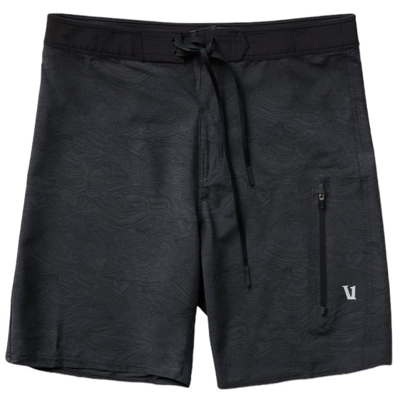 Vuori Other - Vuori Infinity Boardshorts Black Vintage Ocean Print Black Gray Size 34 NWOT